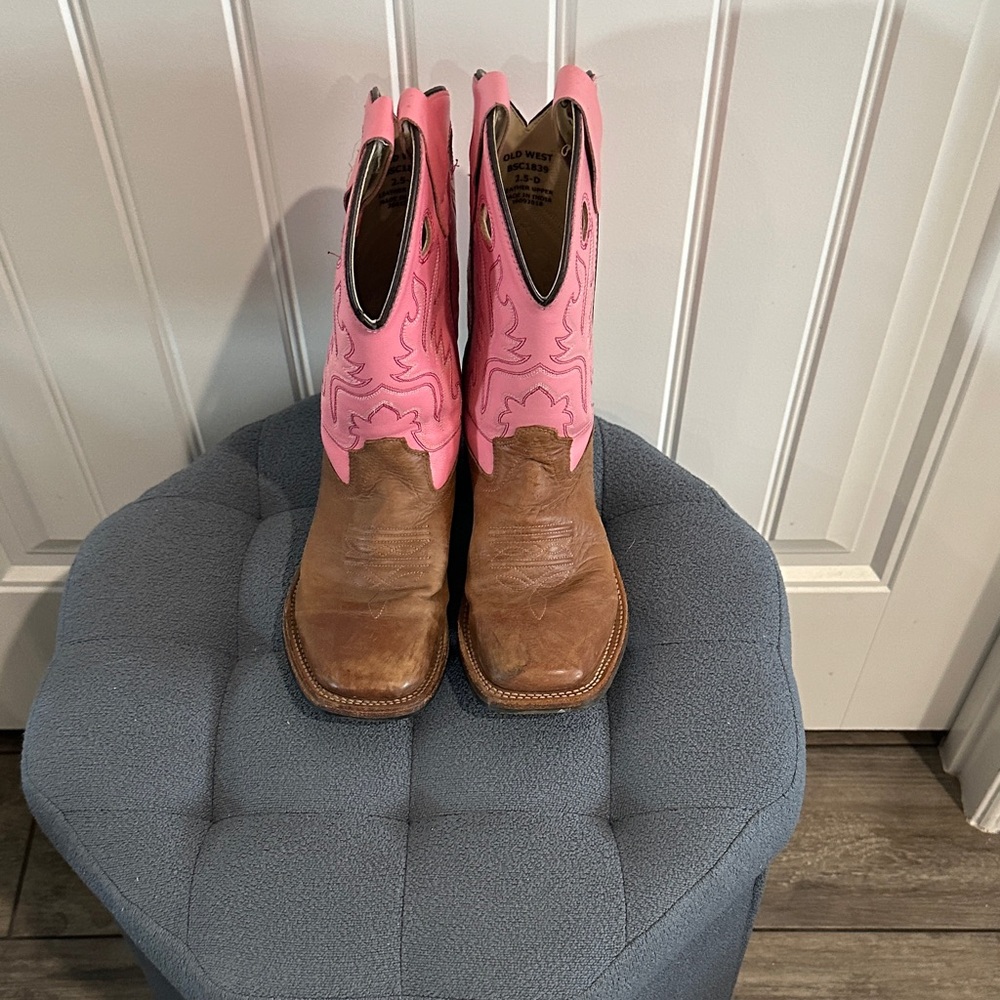 Pink and Brown Western Boots